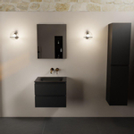Mondiaz AIVY Ensemble de meuble - 60x45x50cm - 0 trous de robinet - 1 vasque Urban Solid surface - Centre - 2 tiroirs - sans miroir - MDF Urban SW892351