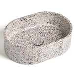 Ideavit Rock Vasque 40x28x12cm Béton ovale Terrazzo SW568395