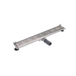 BRAUER Caniveau de douche - cadre d'étanchéité - 80x7x6.7cm - à fond creux - sortie latérale - inox SW6706