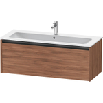 Duravit Ketho.2 Wastafelonderbouwkast - met 1 lade - voor enkele wastafel - 121x48x44cm - met greep antraciet - noten mat SW772412
