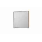 INK SP32 miroir - 80x4x80cm rectangulaire dans cadre en acier incluant LED indir - chauffage - changement de couleur - dimmable et interrupteur - cuivre brossé SW955932