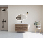 HR badmeubelen Infinity XXL 3D Ensemble meuble de salle de bains - 100 cm - 1 lavabo céramique djazz blanc - 1 trou de robinet - 2 tiroirs - charleston SW863492