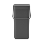 Brabantia Sort & Go Poubelle - 16 litres - poignée - avec barre - gris foncé SW1117368