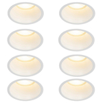 QAZQA Dept spot encastré - set de 8 - 10,5x10,5x10,4cm - dimmable - IP44 - blanc mat SW1209537