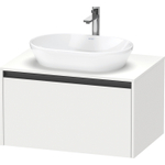 Duravit ketho 2 meuble sous lavabo avec plaque de console avec 1 tiroir 80x55x45.9cm avec poignée anthracite blanc mat SW772873