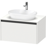 Duravit Ketho.2 Wastafelonderbouwkast - inclusief consoleplaat - met 1 lade - 80x55x45.9cm - met handgreep antraciet - wit mat SW772873