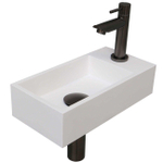 Ink Versus pack lave-mains – 36 x 18 x 9 cm – polystone blanc – perçage à droite – robinet gunmetal SW439510