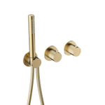 Hotbath Ace Partie apparente - pour mitigeur thermostatique encastré - 2 voies - inverseur - douchette à main - flexible de douche - Laiton brossé PVD SW1117647