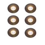 QAZQA Xena spot encastrable - set de 6 - 8x8cm - IP44 - rond - noir mat SW1210676