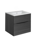 Crosswater Glide II Badmeubelset - 50x45x52cm - 2 lades - greeploos - wastafel wit -steelwood - steelwood (hout) SW892748