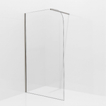 Aqua Vista Douche à l'italienne - 90x200cm - paroi en verre arrondie - verre clair - bras de paroi - inox PVD brossé (inox) SW1418515