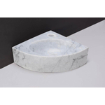 Forzalaqua Turino fontein - 30x30x10cm - kraangat midden - gepolijst carrara (grijs) SW230670
