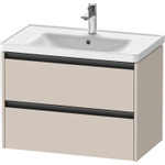 Duravit Ketho 2 meuble sous-lavabo avec 2 tiroirs 78.4x45.5x54.9cm avec poignées anthracite taupe mat SW772844