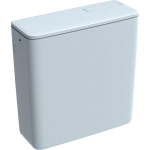 Geberit Duobloc Corps de seau de yacht 400x140x405 mm avec bouchon de rinçage avec bouchon à vis plastique blanc raccordement à l'alimentation en eau sur le côté ou au milieu à l'arrière SW89970