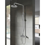 Hotbath Get together SDS8 Colonne de douche - thermostatique - avec douche pluie 30cm rond - et douchette stick - Chrome SW299565