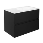 Best Design Splash meuble sous vasque sans poignée 80cm 2 tiroirs sans vasque Black SW816108