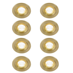 QAZQA Xena spot encastré - set de 8 - 8x8cm - IP44 - rond - or SW1209731