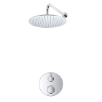 Grohe - Adema Rise Regendoucheset - Inbouw - 1 functie - met Adema Rise hoofddouche 25cm - wandarm 35cm - Grohe Grohtherm inbouwthermostaat - chroom SW804528