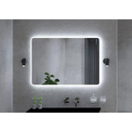 H&R Badmeubelen Spectre 2.0 miroir – rectangle à angles arrondis – 100 x 70 cm – LED indirecte tout autour – Argent SW1171070