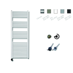 Sanicare radiateur électrique design 172 x 60 cm 1127 watts thermostat chrome en bas à gauche blanc SW890921