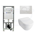 Villeroy & Boch Subway 2.0 inbouwset met wandcloset wit standaard zitting afdekplaat wit SW1106