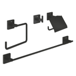 Grohe Start Cube QuickFix Accessoireset 4-delig - toiletrolhouder - met klep - handdoekhaak - handdoekring - handdoekhouder - 60cm - matte black (mat zwart) SW1126657