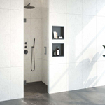 BRAUER Void porte de niche verre transparent 60x200 réversible incl. revêtement en verre PVD gunmetal brossé SW723885