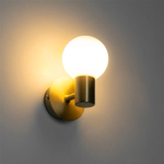 QAZQA Cederic wandlamp 8x14.2x11.4cm - IP44 - geborsteld messing (goud) SW1187219