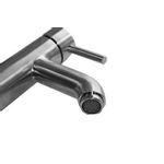 Wiesbaden Caral Cadans wastafelkraan laag geborsteld staal PVD SW6578