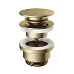Hotbath Mate Clickplug - met schroef rond - geborsteld messing goud SW102825