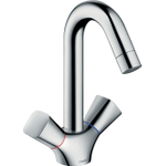 Hansgrohe Logis Tweegreeps wastafelmengkraan - 150 met draaibare uitloop 120° zonder afvoer - hoogglans chroom 0605661