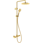 Duravit Shower systems Douchesysteem - thermostatisch - 30.3x57.3x112.4cm - slang 160cm - hoofddouche 25cm - gepolijst goud SW1000357