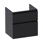 Saniclass Advance Wastafelonderkast - 60x46x60cm - 2 softclose greeploze lades - 1 sifonuitsparing - MFC - black wood SW421265