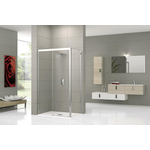 Novellini Rose 2P schuifdeur 116/122x200cm rechts mat-chroom profiel en helder glas 0334729