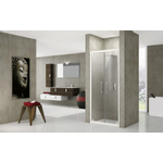 Novellini Rose b porte tournante 96/102x200cm profil blanc et verre clair 0335394