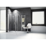 Novellini Giada porte pivotante G 84/87x195cm droite profil blanc et verre transparent 0334530