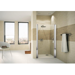 Novellini Giada porte pivotante pour niche 1B 87 90x195cm gauche profil chrome mat et verre transparent 0334535