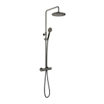Hotbath Cobber Thermostatische regendoucheset - met 30cm ronde hoofddouche ronde handdouche - mat/glans verouderd ijzer (zwart) SW440492