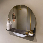 Mondiaz SPOT Badkamerspiegel - rond 60cm - spiegelplanchet - kleur Lava SW1235644