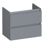 BRAUER Joy Wavy wastafelonderkast ondiep 60 2 softclose lades - greeploos - 1 sifon uitsparing - mat grijs SW1201424