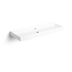Clou Wash Me wastafel 110x42cm zonder plug mineraalsteen Wit SW9253