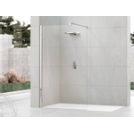 Novellini Kuadra paroi fixe H pour douche à l'italienne Walk 2 117/120x200cm avec barre de fixation murale 100cm profil chrome et verre transparent 0988079