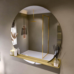 Mondiaz SPOT spiegel – Ø120 cm – met planchet – Oro (zand) SW1235577