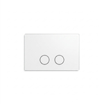 QeramiQ Push Steel Plaque de commande - 25x16cm - épaisseur de 2,0mm - fixation magnétique - pour réservoir encastré Geberit UP320 - acier inoxydable - double chasse - boutons ronds - mat blanc SW1552947