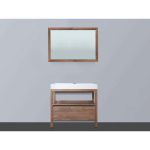 BRAUER Natural Wood Meuble avec miroir 80cm Grey Oak avec vasque Blanc 1 trou pour robinetterie SW2735