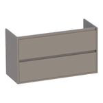 Saniclass New Future Small Wastafelonderkast - 100x39x55cm - 2 greeploze softclose lades - 1 sifonuitsparing - MDF - hoogglans taupe SW23885