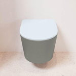 MONDIAZ LAVIE WC suspendu - 36x53cm - sans bride - clay (bleu) - softclose - quick-release - abattant WC - Smoke (gris) SW1208594