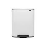 Brabantia Bo Poubelle à pédale - 60 litres - seau intérieur en plastique - blanc SW1117451