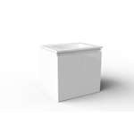 Adema Cadence Meuble sous-lavabo - 60x55x40cm - peu profond - 2 portes - sans poignées - blanc mat SW1475752