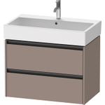 Duravit Ketho.2 Wastafelonderbouwkast - met 2 laden - 78.4x46x54.9cm - met grepen antraciet - basalt mat SW772686